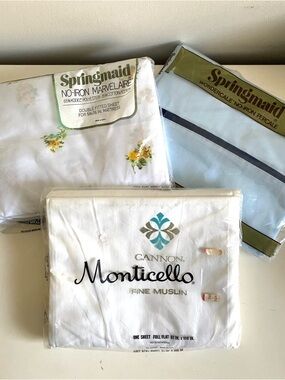 Vintage Canon and Springmaid Full Size Sheets Still in Sealed Packages